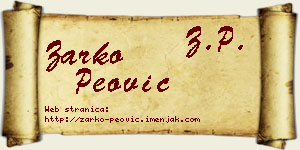 Žarko Peović vizit kartica